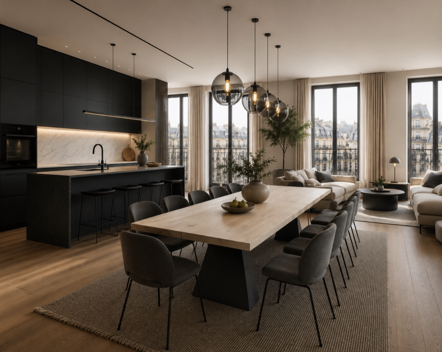 Paris Black & Oak Dining